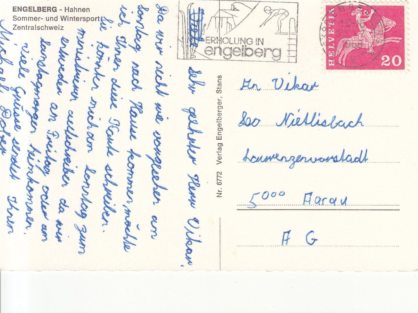Cartoline postali: Engelberg 1968 – Usato da Bürglen TG venduto da StampGraf 1