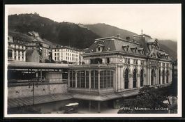Montreux, La Gare, Bahnhof mit Zug und B