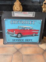 Plaque métal Chevrolet Service Dept. rouge décoration