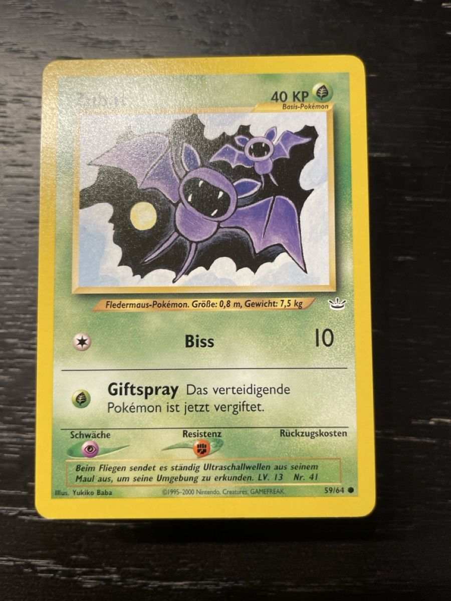 Pokémon Carte collezionabili: Zubat 59/64 neo pokemon – Usato da Hugelshofen venduto da Suimosa