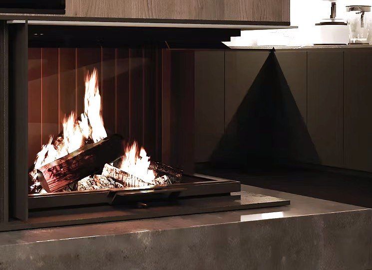 Camini: Insert à bois Quattro 80 A.Caminetti 2 Cotés vitrés – Nuovo e nell'imballaggio originale da Lausanne venduto da UniDecoCasa 1