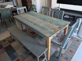 Esszimmerset Shabby Chic: Recyceltes Holz & Mango