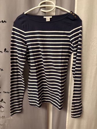 T-shirt marinière H&M bleu blanc manches longues