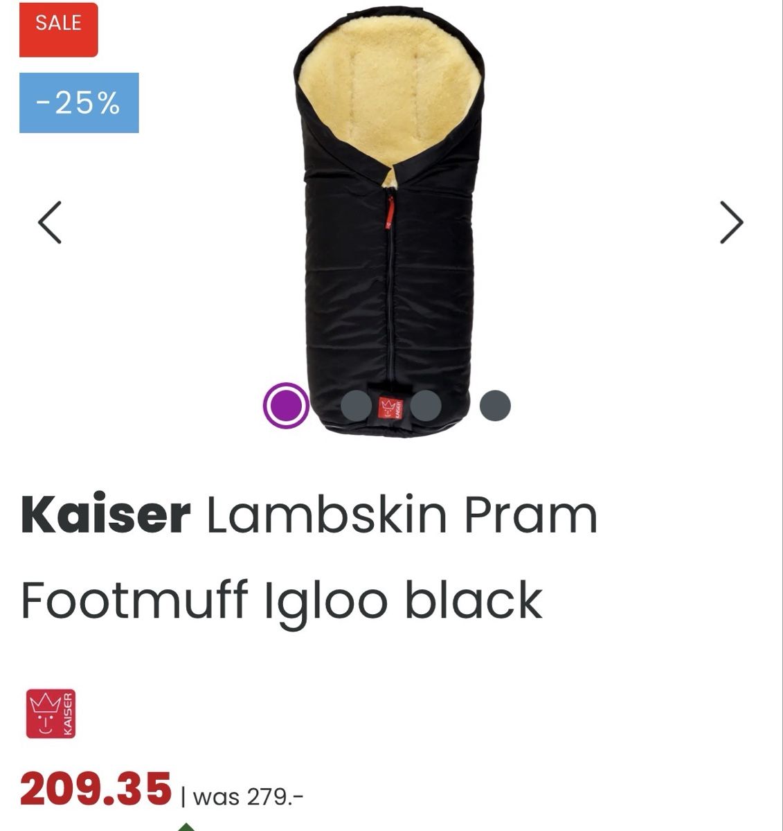 Kaiser Sacchi a pelo: Kaiser footmuff – Nuovo (secondo la descrizione) da Maur venduto da CLTT-Grueter 1