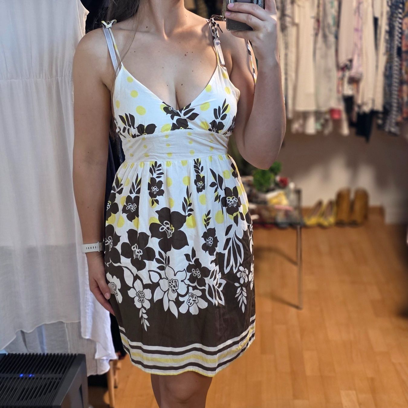 Vestiti: Vintage Kleid S/M Baumwolle Blumenmuster – Usato da Wald ZH venduto da CapLux