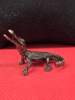 Krokodil Figur aus Metall kleine Deko guter Zustand