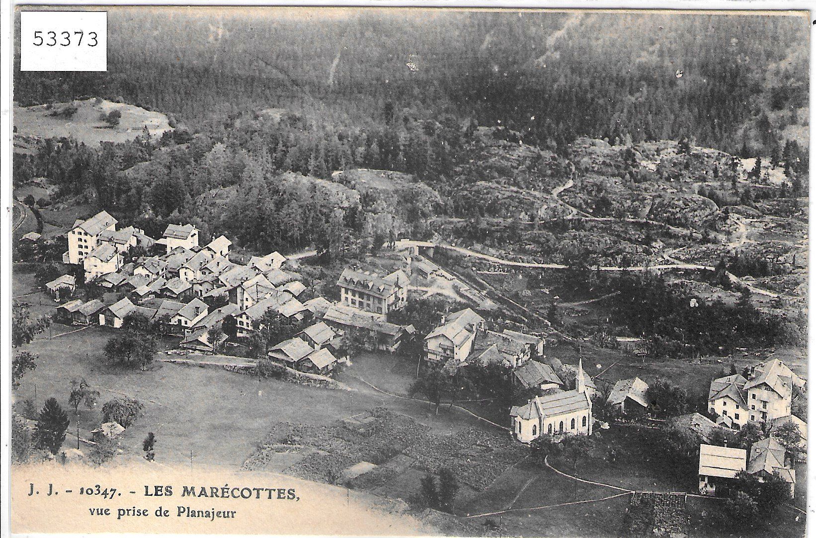 Cartoline postali: Les Marcottes vue prise de Planajeur – Usato da Ettingen venduto da Kartenplanet