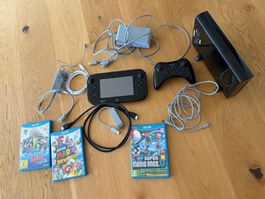 Wii U mit 3 Spielen, Pro Controller und sonstigem Zubehör