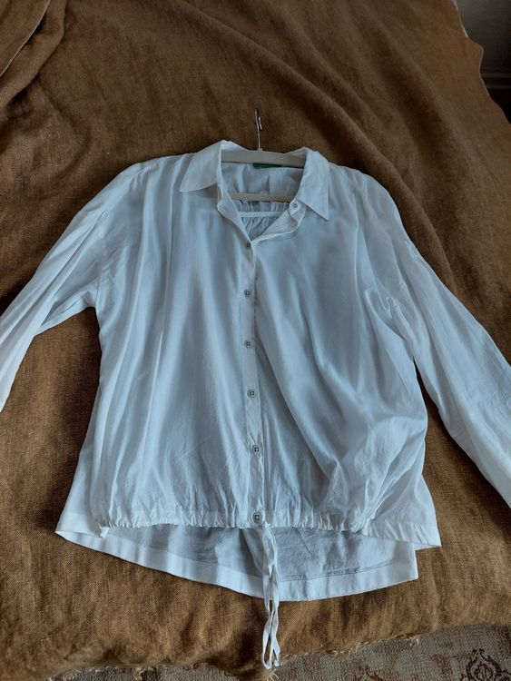 Chemise élégante Benetton, crème, taille S | Kaufen auf