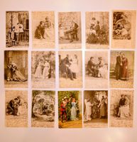 Antike CH Postkarten 1902 - 1905. Teilw. koloriert. 15 Stück