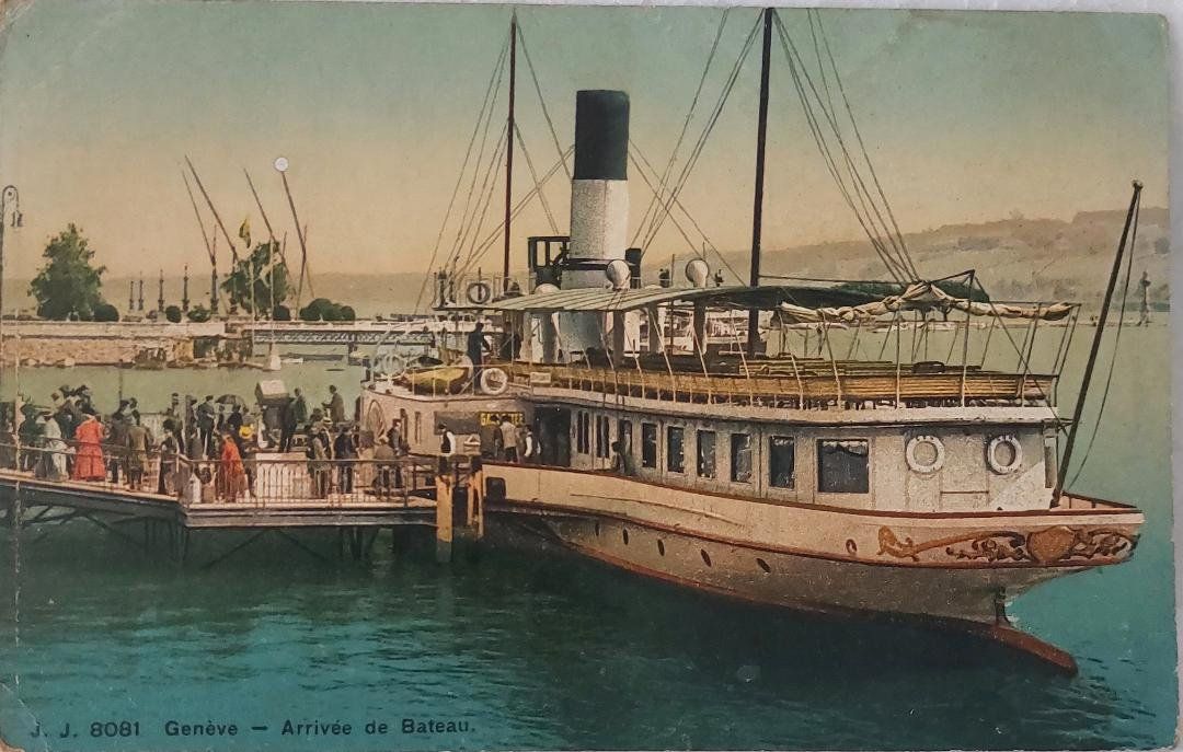 Ansichtskarten: GENÈVE - Arrivée de bateau – Gebraucht aus Delémont von Domdom1