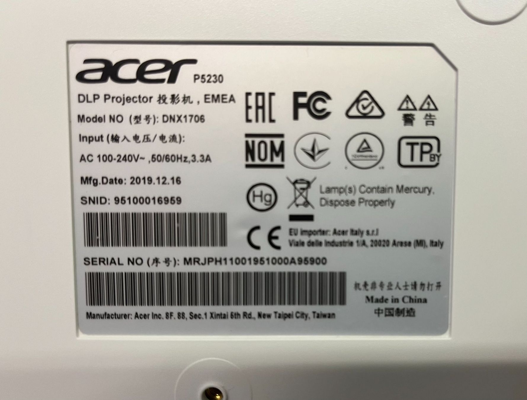 Acer Vidéoprojecteurs: Acer P5230 – D'occasion à Hochdorf par av-electronics 8