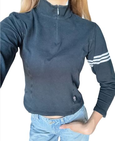 Adidas Sportpulli, Gr. M, Schwarz mit Streifen am Ärmel