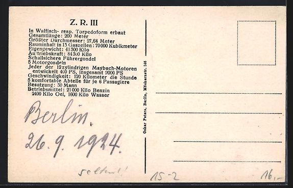 Photos & posters: Berlin, Luftschiff Zeppelin Z.R. III üb – D'occasion à Berlin par bartko-reher 1