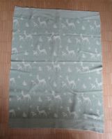 Vintage Kinderdecke Wolle mit abgebildeten Rehen 95cmx130cm