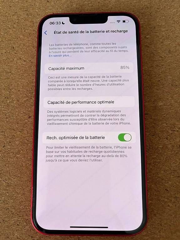 Portables: iPhone 14 Rouge  128 Go + câble de charge – D'occasion à Yverdon-les-Bains par mme_c6gn 1