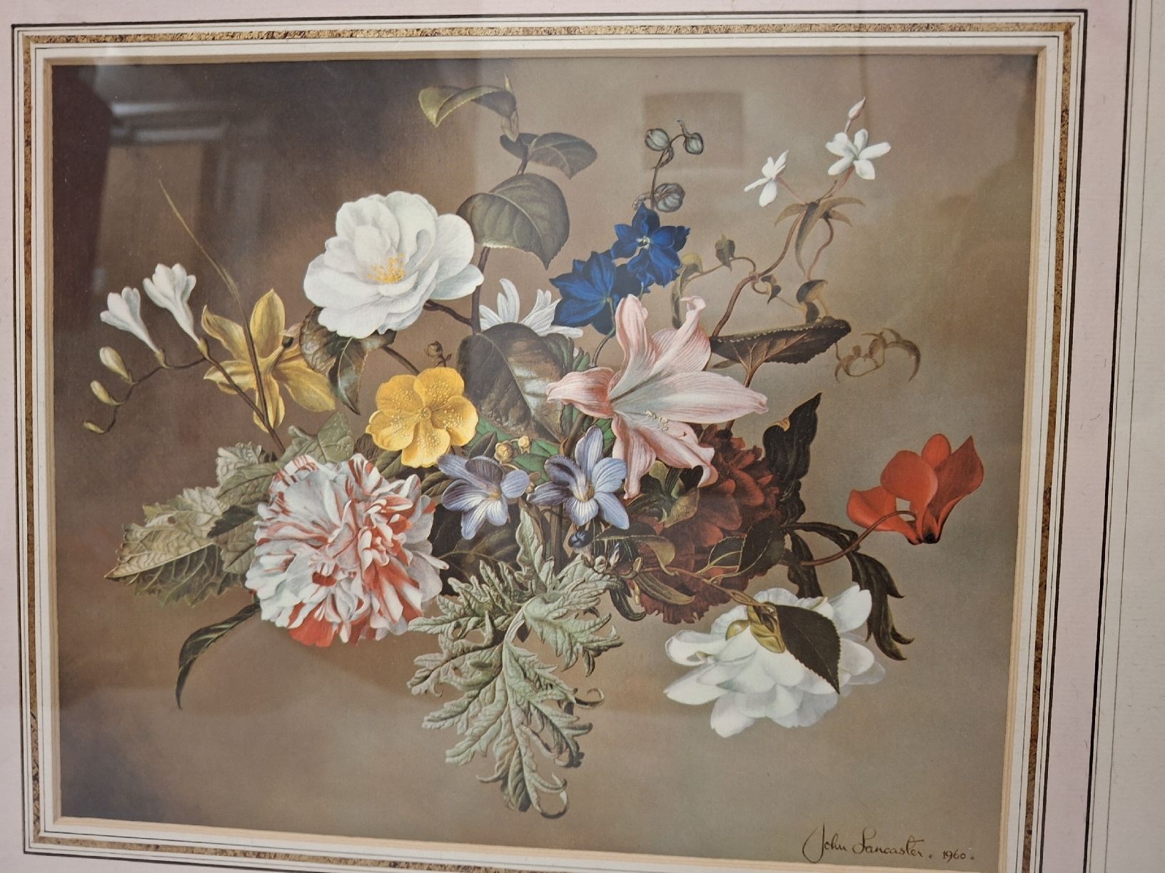 Poster & Bilder: Bild Blumenstilleben John Lancaster 1960 – Gebraucht aus Olten von Mezopotamya 1