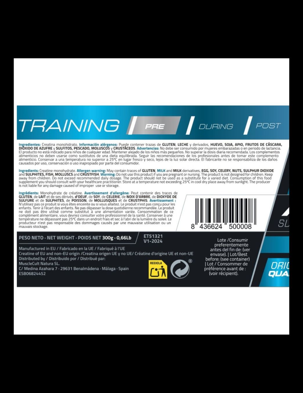 Cibi & Specialità: Creatine Monohydrate Musclefit, 3x 300g – Nuovo e nell'imballaggio originale da Zürich venduto da MUSCLECULT.FIT 3