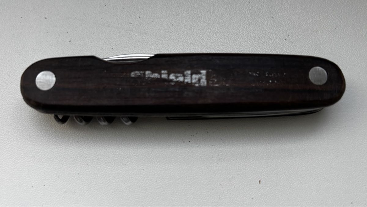 Coltelli tascabile: Schweizer Sackmesser alt  mit Werbebeschriftung – Usato da Basel venduto da NellyBotti 1