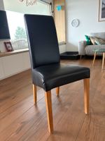 6 Stühle schwarz mit Holzbeinen gebraucht guter Zustand