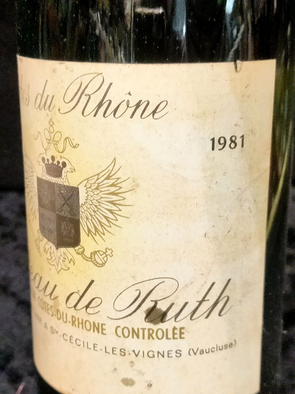 Vino: CÔTES DE RHÔNE CHÂTEAU DE RUTH 1981 – Nuovo (secondo la descrizione) da Genève venduto da Leboucheoreilles 5