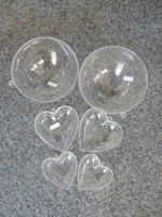 Basteln Set: 3 transparente Kugeln & Herzen Giessen/Befüllen