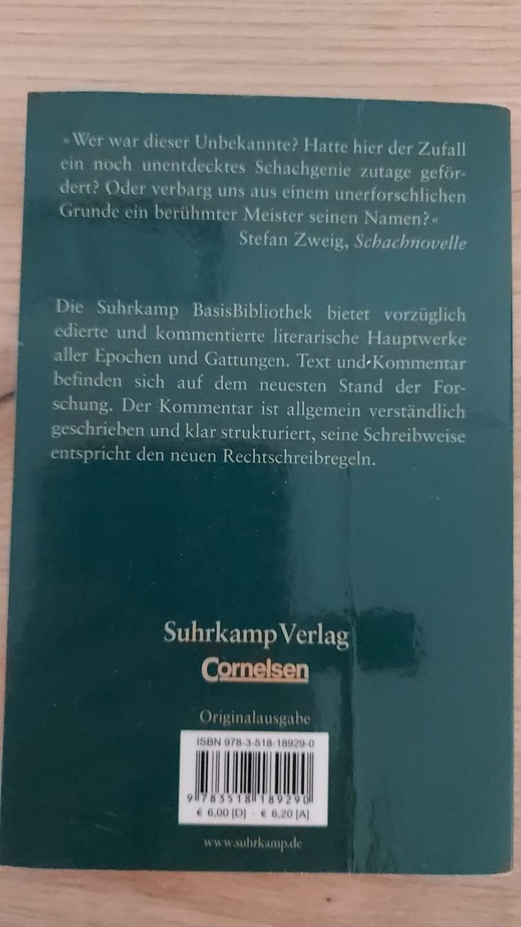 Livres: Schachnovelle - Stefan Zweig – D'occasion à Walenstadt par jan_dcn2 1