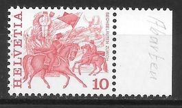 2 Abart 595 ** Rote Punkte links von Helvetia 25.8.1977