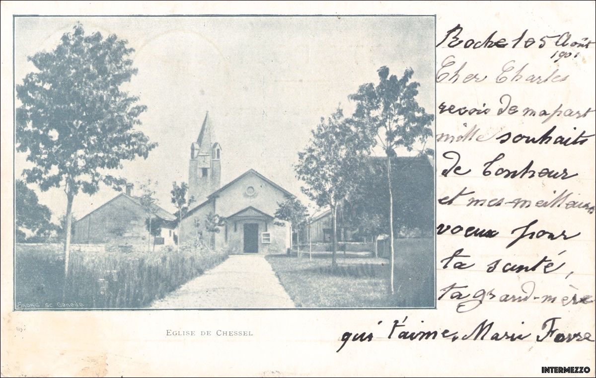 Ansichtskarten: Chessel VD // 1901 Eglise Kirche – Gebraucht aus Basel von intermezzo12