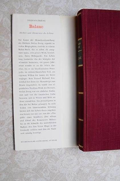 Libri: Balzac: Eine Biographie von Stefan Zweig – Usato da Basel venduto da storchenricardo 2