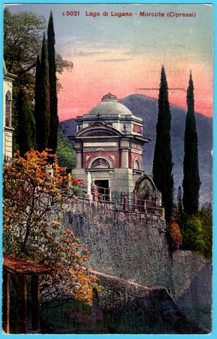 Cartoline postali: Morcote 1926 coloriert – Usato da Zürich venduto da Sion2006