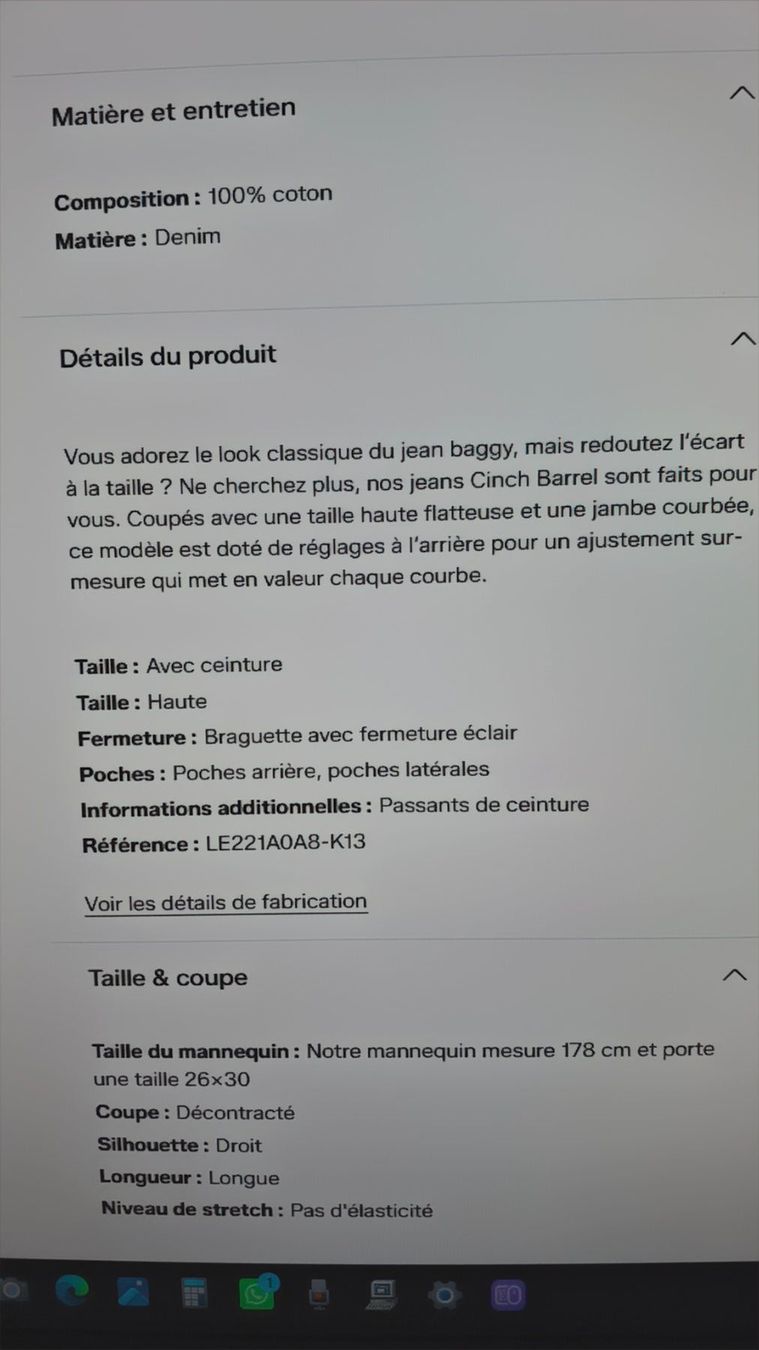 Levi's Jeans: LEVIS CINCH BARREL neuf taille 31 – Nuovo (secondo la descrizione) da Yverdon-les-Bains venduto da car_vz9j 4