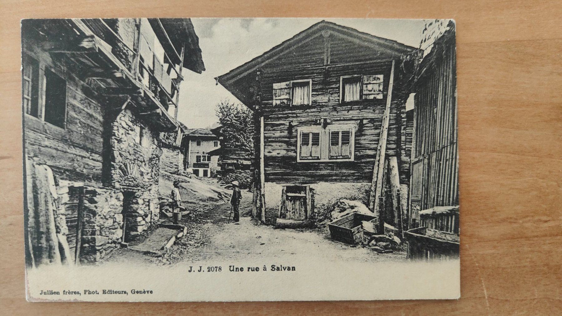 Ansichtskarten: Une rue à Salvan um 1910 – Gebraucht aus St. Erhard von Chaeferli6