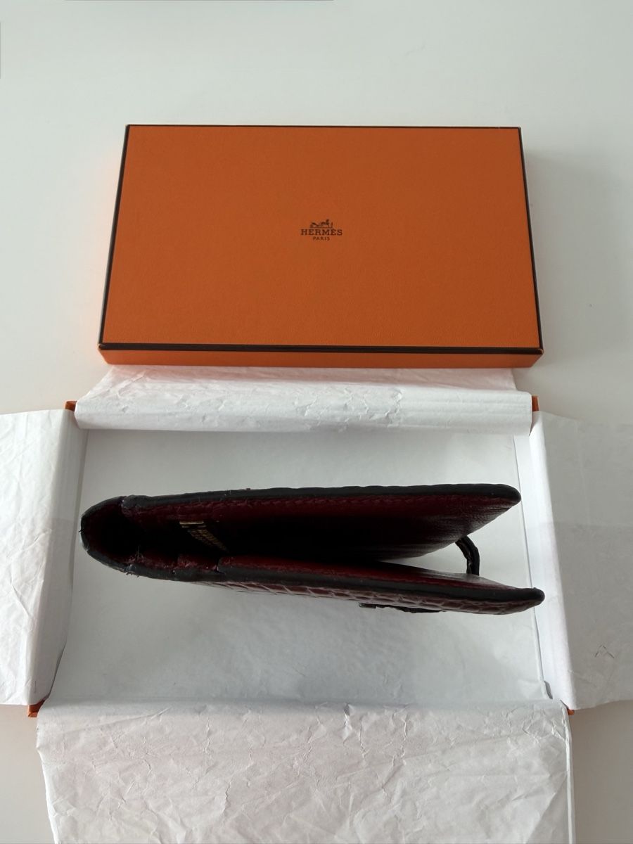 Hermès Portafogli: Hermès béarn Soufflet   Rouger  Alligator – Usato da Schaffhausen venduto da Sotherbyss 6