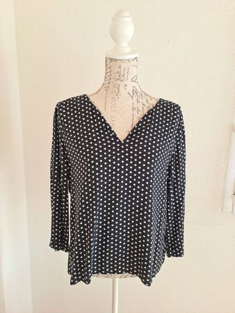 Chemisier 1.2.3, Taille 42, Motifs à pois, noir et blanc