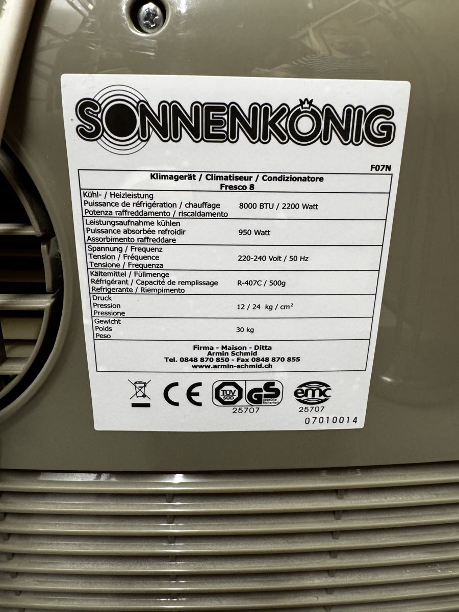 König Klimageräte: Sonnenkönig Klimagerät – Gebraucht aus Zürich von MarcelMarina 3