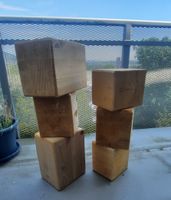 Holzwürfel 6 Stück grob gefast Massivholz Holzklotz Tanne