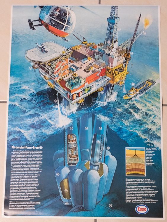 Posters & Illustrations: 2 Vintage Esso Schautafeln / Informationsposter / Plakate – D'occasion à Sempach Station par Semion 4