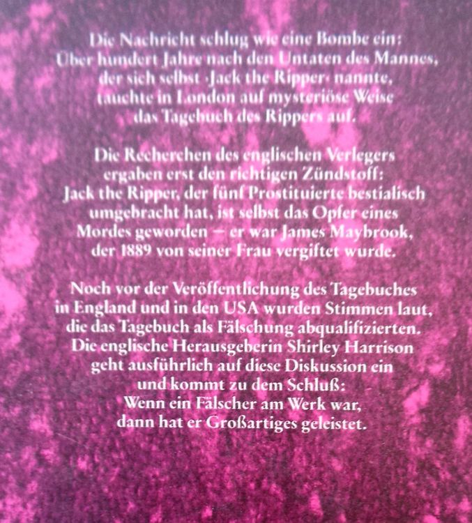 Das Tagebuch von Jack The Ripper / Buch mit 360