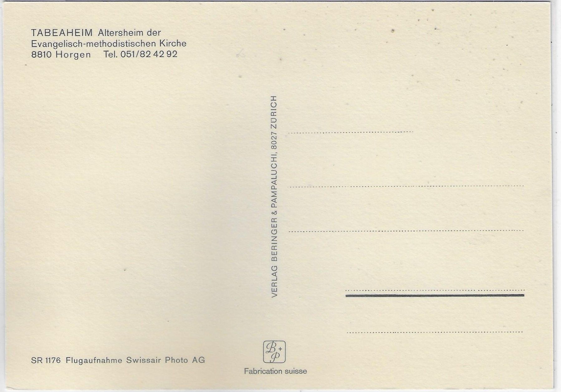 Cartoline postali: Tabeaheim Altersheim der Evang.-methodist. Kirche Horgen – Usato da Ettingen venduto da Kartenplanet 1