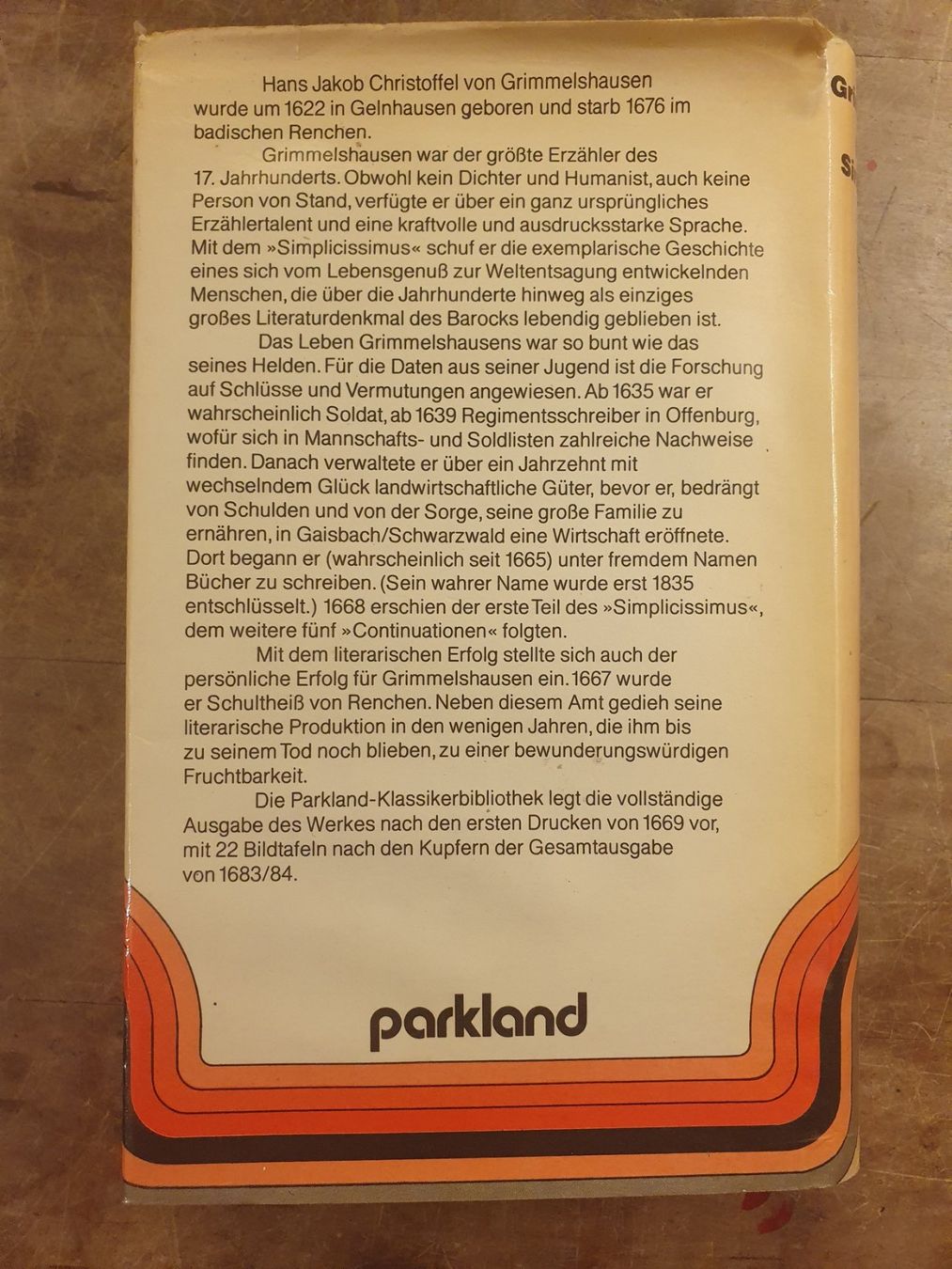 Libri: Grimmelshausen Simplicisu Simplicisssimus - Parkland – Usato da Zürich venduto da loosebone 6