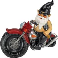 Bösewicht Bikerzwerg / Gartenzwerg 34cm / Zwerg auf Töff