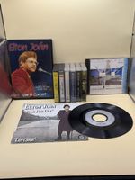 Lot Elton John 6 K7 CD DVD 45T Vinyle Vintage
