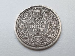 🇮🇳  India 2 Annas 1914 Silver