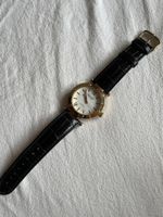 Elegante Omax Damenuhr Gold mit Lederarmband