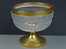 Glasvase / Pokal / Schale mit goldenem Rand kelchförmig