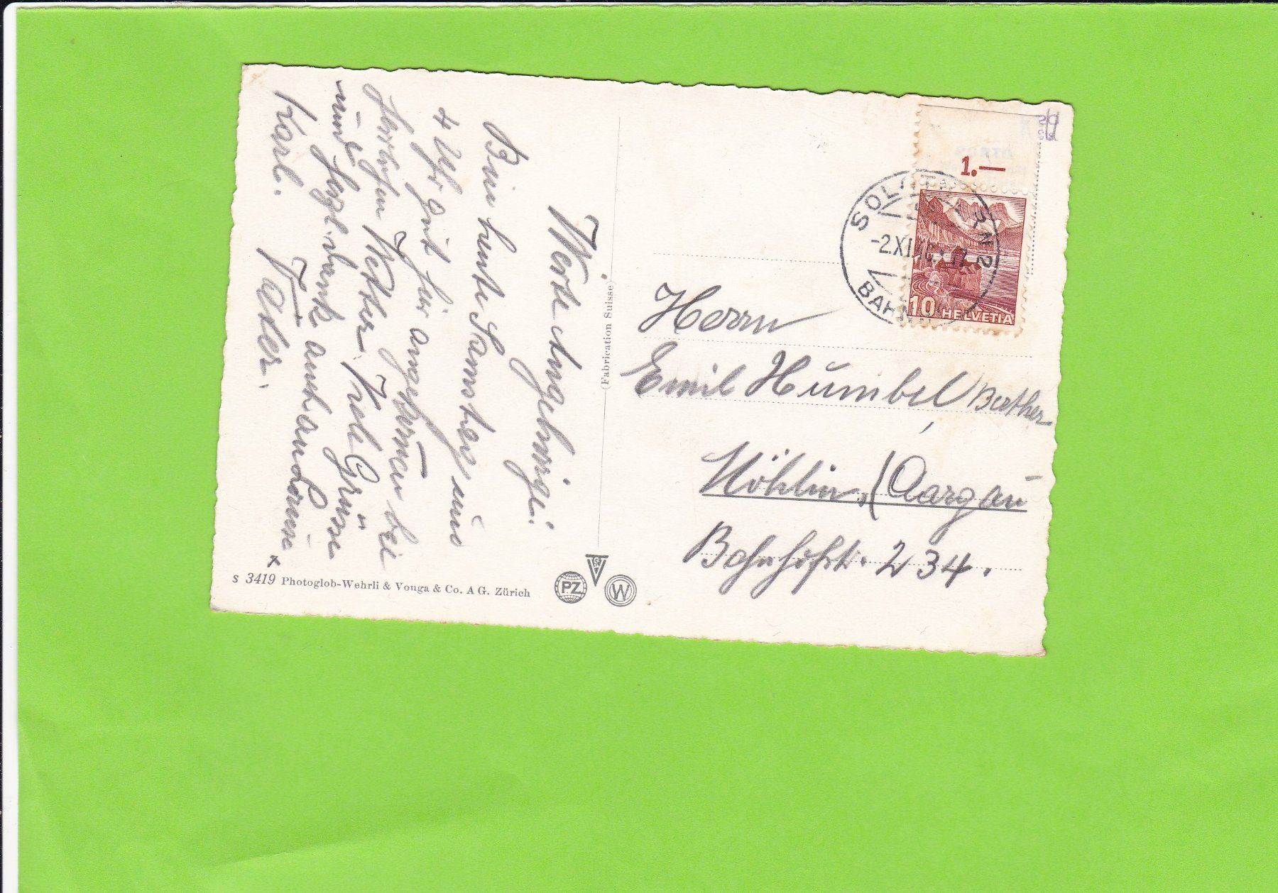 Cartoline postali: Inneres der St. Ursenkathedrale, Solothurn – Usato da St. Peterzell venduto da neckertal 1