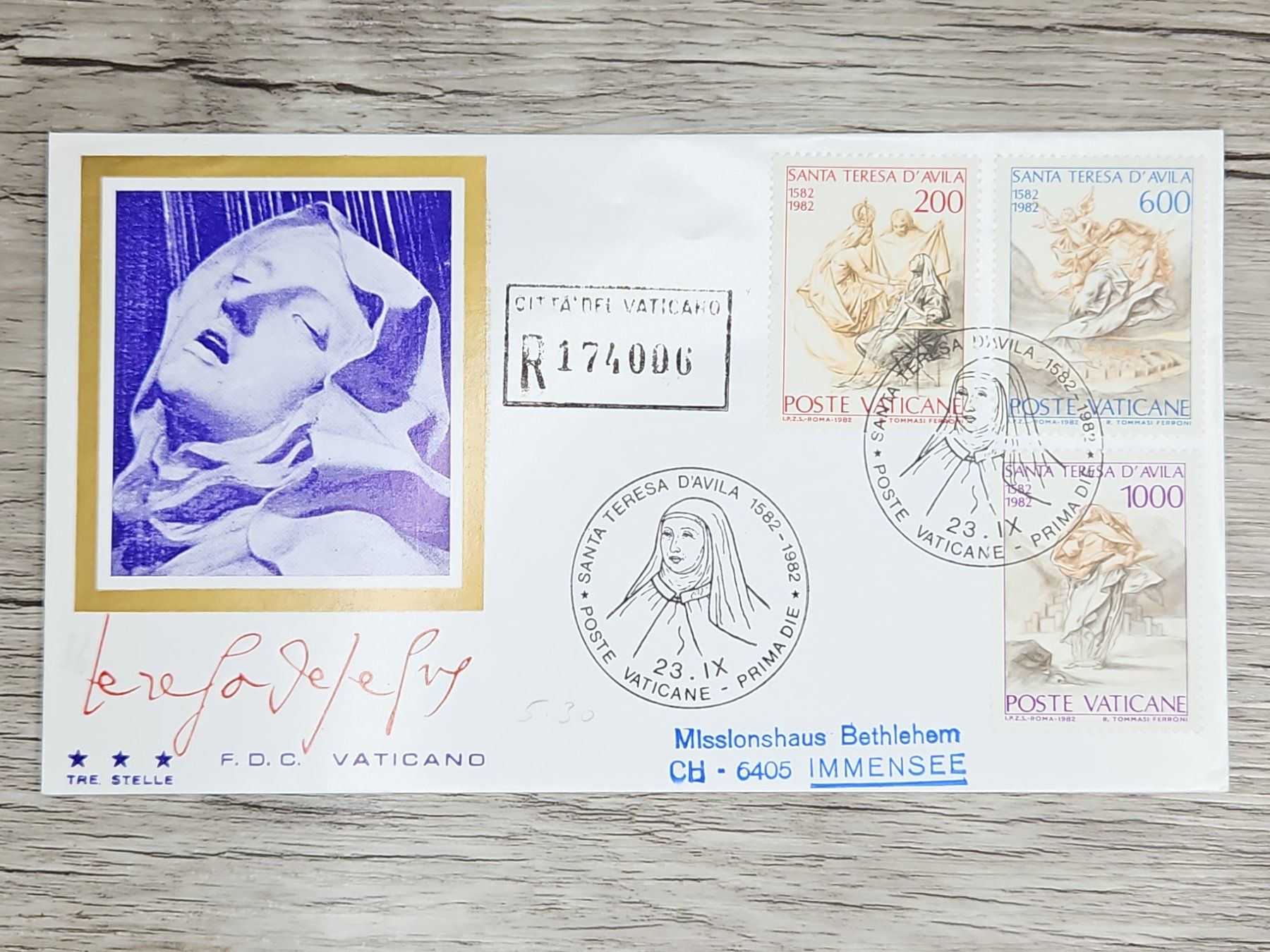 Tutti i francobolli: CL05 Enveloppe + Timbre Poste Vaticane 1982 – Usato da Cousset venduto da Patrick_Collections