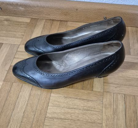 Bally Leder Pumps Gr. 37,5 Schwarz Absatzschuhe Büro Elegant
