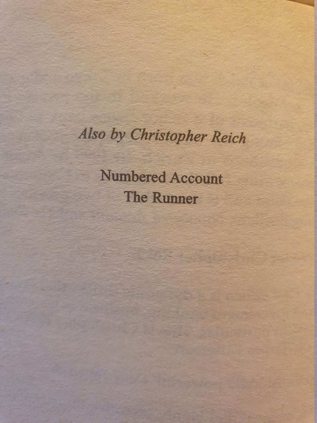 Libri: The First Billion - Christopher Reich – Usato da Zürich venduto da loosebone 1